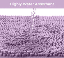 Load image into Gallery viewer, 2 Piece Bath Rug + Square Cutout Toilet Mat Set, Lavender