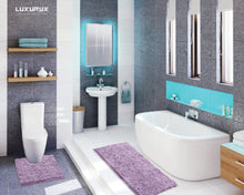 Load image into Gallery viewer, Luxury Microfiber 2-Piece Toilet & Bath Mat Set, XL, Lavender