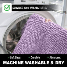 Load image into Gallery viewer, 2 Piece Bath Rug + Square Cutout Toilet Mat Set, Lavender