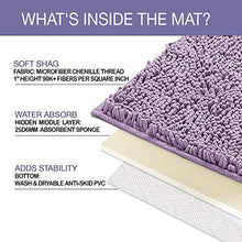 Load image into Gallery viewer, 2 Piece Bath Rug + Square Cutout Toilet Mat Set, Lavender