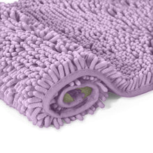 Load image into Gallery viewer, 2 Piece Bath Rug + Square Cutout Toilet Mat Set, Lavender