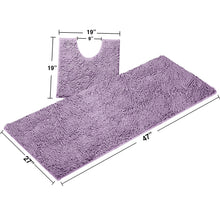 Load image into Gallery viewer, Luxury Microfiber 2-Piece Toilet & Bath Mat Set, XL, Lavender