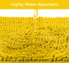 Load image into Gallery viewer, 2 Piece Bath Rug + Square Cutout Toilet Mat Set, Lemon Yellow