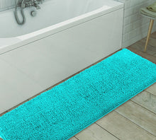 Load image into Gallery viewer, Runner Microfiber Bathroom Rug, 21x59 inch, Light Blue
