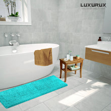 Load image into Gallery viewer, Rectangle Microfiber Bathroom Rug, 27x47 inch, Light Blue