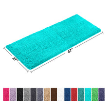 Load image into Gallery viewer, Rectangle Microfiber Bathroom Rug, 27x47 inch, Light Blue