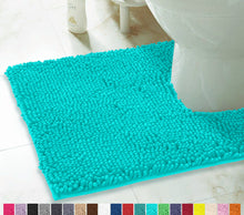 Load image into Gallery viewer, U-Shaped Toilet Bathroom Rug, 20x23, Light blue