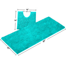 Load image into Gallery viewer, Luxury Microfiber 2-Piece Toilet & Bath Mat Set, XL, Light blue