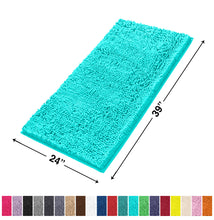 Load image into Gallery viewer, Rectangle Microfiber Bathroom Rug, 24x39 inch, Light Blue
