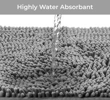 Load image into Gallery viewer, 2 Piece Bath Rug + Square Cutout Toilet Mat Set, Light Grey