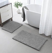 Load image into Gallery viewer, Rectangular 2 Piece Bath Rug Set | 20x30 + 15x23 inch | Light Grey