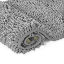 Load image into Gallery viewer, 2 Piece Bath Rug + Square Cutout Toilet Mat Set, Light Grey