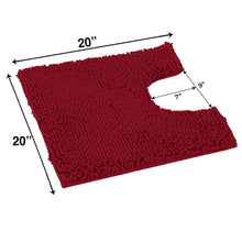 Load image into Gallery viewer, U-Shaped Toilet Bathroom Rug, 20x20, Maroon