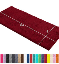 Load image into Gallery viewer, Runner Microfiber Bathroom Rug, 21x59 inch, Maroon-red