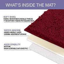 Load image into Gallery viewer, Luxury Chenille Bathroom Rugs 2-Piece Bath Mat Set, Small, Maroon
