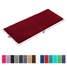 Load image into Gallery viewer, Rectangle Microfiber Bathroom Rug, 27x47 inch, Maroon-red
