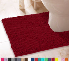 Load image into Gallery viewer, U-Shaped Toilet Bathroom Rug, 20x23, Maroon