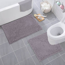 Load image into Gallery viewer, LuxUrux Bathroom Rugs Luxury Chenille 2-Piece Bath Mat Set, Mauve