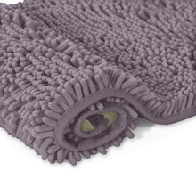 Load image into Gallery viewer, 2 Piece Bath Rug + Square Cutout Toilet Mat Set, Mauve