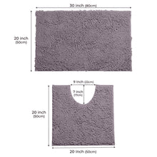 Load image into Gallery viewer, LuxUrux Bathroom Rugs Luxury Chenille 2-Piece Bath Mat Set, Mauve