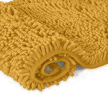 Load image into Gallery viewer, 2 Piece Bath Rug + Square Cutout Toilet Mat Set, Mustard