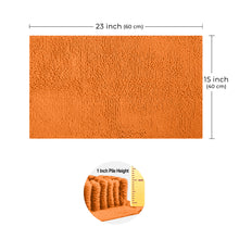 Load image into Gallery viewer, Rectangle Microfiber Bathroom Rug, 15x23 inch, Orange