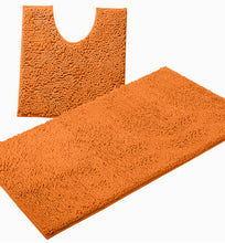 Load image into Gallery viewer, Bathroom Rugs Luxury Chenille 2-Piece Bath Mat Set, Large, Orange