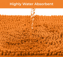 Load image into Gallery viewer, 2 Piece Bath Rug + Square Cutout Toilet Mat Set, Orange