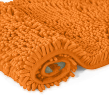 Load image into Gallery viewer, 2 Piece Bath Rug + Square Cutout Toilet Mat Set, Orange