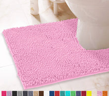 Load image into Gallery viewer, U-Shaped Toilet Bathroom Rug, 20x23, Pink
