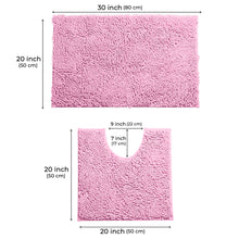 Load image into Gallery viewer, LuxUrux Bathroom Rugs Luxury Chenille 2-Piece Bath Mat Set, Pink