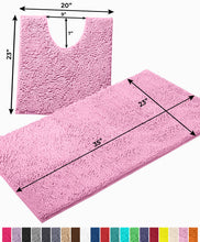 Load image into Gallery viewer, Bathroom Rugs Luxury Chenille 2-Piece Bath Mat Set, Large, Pink