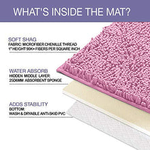 Load image into Gallery viewer, 2 Piece Bath Rug + Square Cutout Toilet Mat Set, Pink