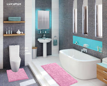Load image into Gallery viewer, Luxury Microfiber 2-Piece Toilet & Bath Mat Set, XL, Pink