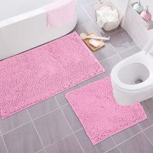 Load image into Gallery viewer, Bathroom Rugs Luxury Chenille 2-Piece Bath Mat Set, Large, Pink