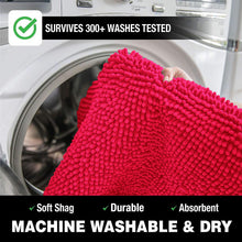 Load image into Gallery viewer, Luxury Microfiber 2-Piece Toilet & Bath Mat Set, XL, Hot Pink