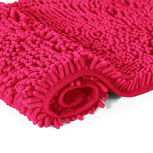 Load image into Gallery viewer, LuxUrux Bathroom Rugs Luxury Chenille 2-Piece Bath Mat Set, Hot Pink