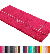 Load image into Gallery viewer, Runner Microfiber Bathroom Rug, 21x59 inch, Hot Pink