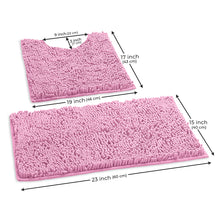 Load image into Gallery viewer, Luxury Chenille Bathroom Rugs 2-Piece Bath Mat Set, Small, Pink