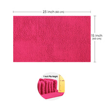 Load image into Gallery viewer, Rectangle Microfiber Bathroom Rug, 15x23 inch, Hot Pink