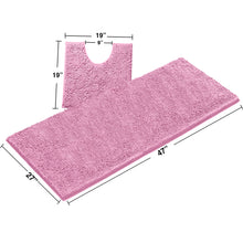 Load image into Gallery viewer, Luxury Microfiber 2-Piece Toilet & Bath Mat Set, XL, Pink