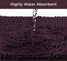 Load image into Gallery viewer, 2 Piece Bath Rug + Square Cutout Toilet Mat Set, Plum