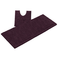 Load image into Gallery viewer, Luxury Microfiber 2-Piece Toilet & Bath Mat Set, XL, Plum