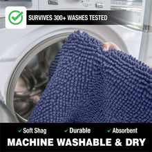 Load image into Gallery viewer, 2 Piece Bath Rug + Square Cutout Toilet Mat Set, Purple