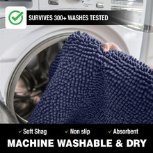 Load image into Gallery viewer, Luxury Chenille Bathroom Rugs 2-Piece Bath Mat Set, Small, Purple