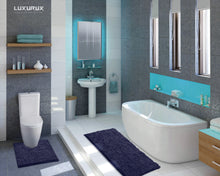 Load image into Gallery viewer, Luxury Microfiber 2-Piece Toilet & Bath Mat Set, XL, Purple