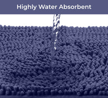 Load image into Gallery viewer, 2 Piece Bath Rug + Square Cutout Toilet Mat Set, Purple