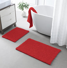 Load image into Gallery viewer, Rectangular 2 Piece Bath Rug Set | 20x30 + 15x23 inch | Red