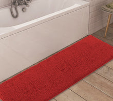 Load image into Gallery viewer, Runner Microfiber Bathroom Rug, 21x59 inch, Red