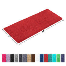 Load image into Gallery viewer, Rectangle Microfiber Bathroom Rug, 27x47 inch, Red